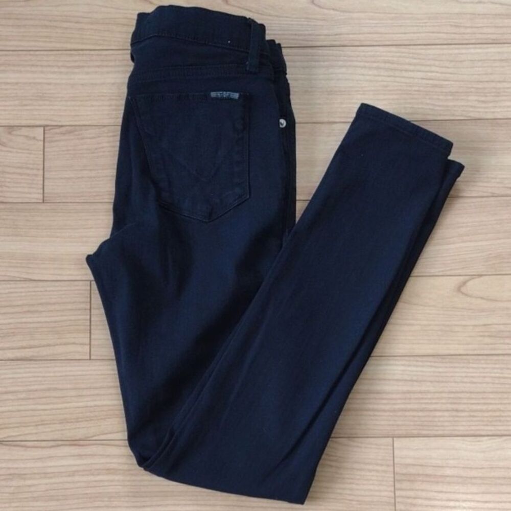 Hudson Jeans Black Denim Mid Rise Skinny Jeans Size 28